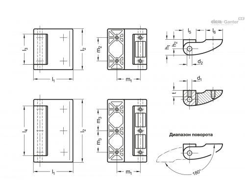 Петля GN 138-ZD-50-80-A-SR ELESA+GANTER