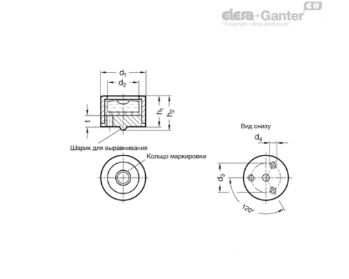 Пузырьковый уровень GN 2280-ALS-20-K-30 ELESA+GANTER