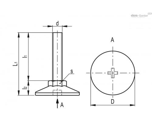 Регулируемая опора LX.30-SW17-SST-M10x33-S (431171-S) ELESA+GANTER