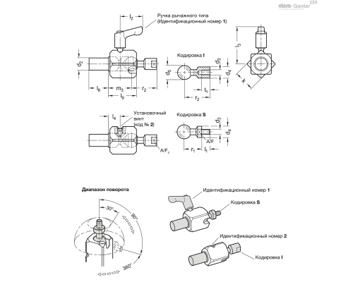 Зажим GN 487-12-W-M5-S-1-EL ELESA+GANTER