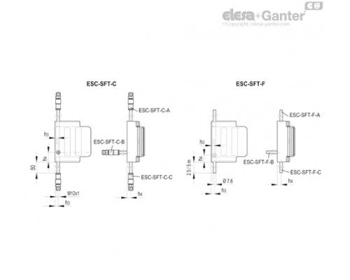 Ручка ESC-SFT.110-5-NC+NC-F-A-5 (225061) ELESA+GANTER