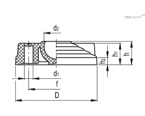 Основание для опор LV.F-80-PP-24 (390332) ELESA+GANTER