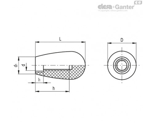 Коническая ручка I.222/40-M8 (21101) ELESA+GANTER