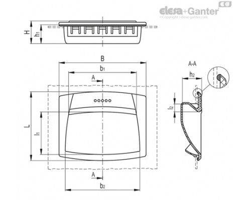 Ручка-купе EPR.110-PF-IP-C1 (261161-C1) ELESA+GANTER