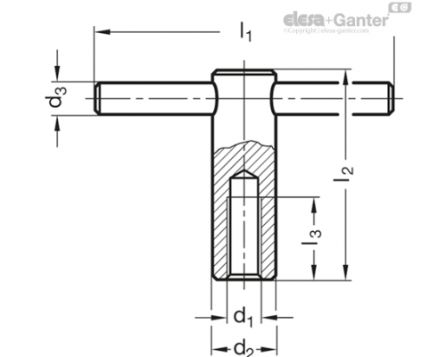 Гайка со сквозным отверстием DIN 6305-M10 ELESA+GANTER