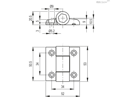 Петля CFVT.53 CH-5 (427701) ELESA+GANTER