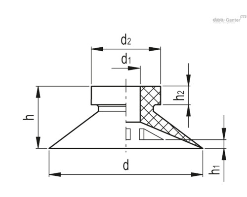 Вакуумная присоска VVA-50-A (VV.45035) ELESA+GANTER