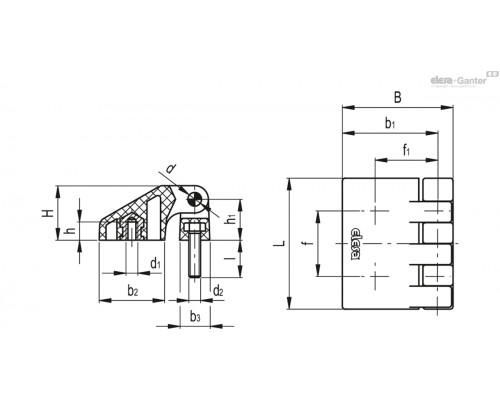 Петля CFD.40 B-M4-p-M4x18 (422841) ELESA+GANTER