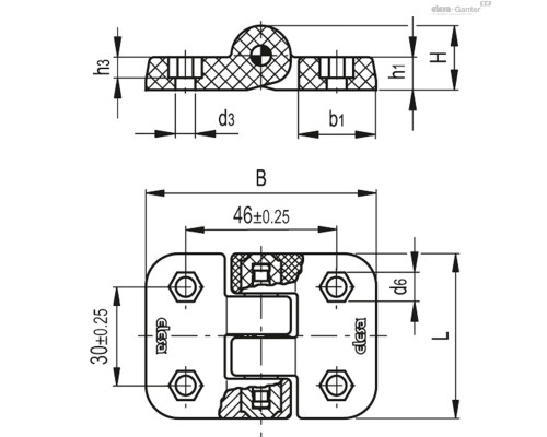 Петля CFJ.50 EH-6 (424631) ELESA+GANTER