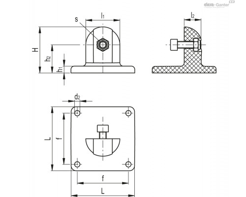 Основание TCC-PB-30-S-C9 (600425-C9) ELESA+GANTER