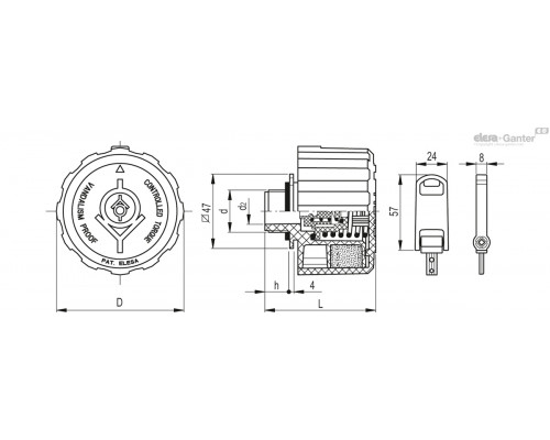 Крышка сапуна SFW.80-VP-3/4-F-350mb (54961) ELESA+GANTER