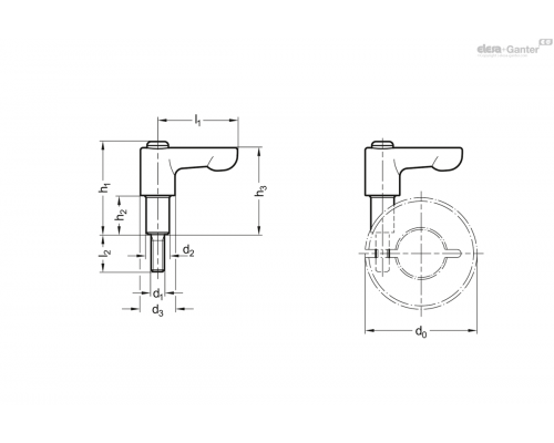 Регулируемая ручка GN 311-30-M5-15-SW ELESA+GANTER