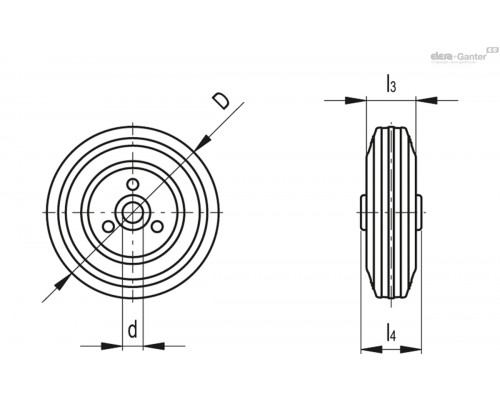 Колесо RE.E3-200-RBL (450022) ELESA+GANTER