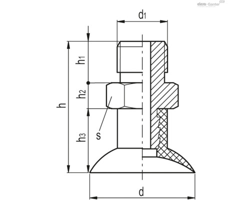 Вакуумная присоска VVH-30-G1/8-T-A (VV.52077) ELESA+GANTER