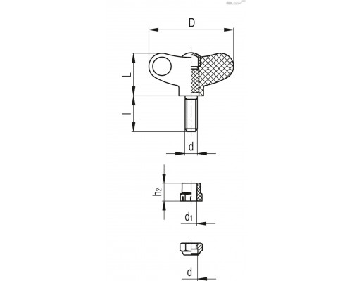 Зажим TCC-KS-EWN.48-SST-p-M6x30-C1 (600607-C1) ELESA+GANTER