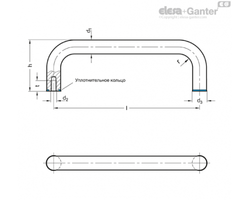 П-образная ручка GN 429-A4-12-125-MT-H ELESA+GANTER