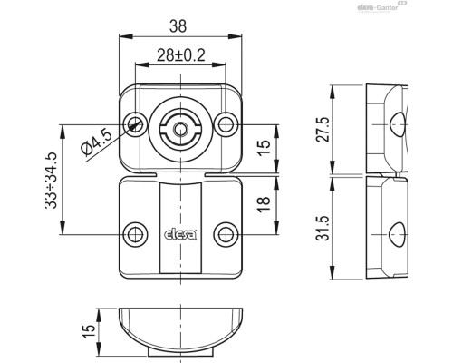 Фиксатор BMS.A-32-28-CH4 (627002) ELESA+GANTER