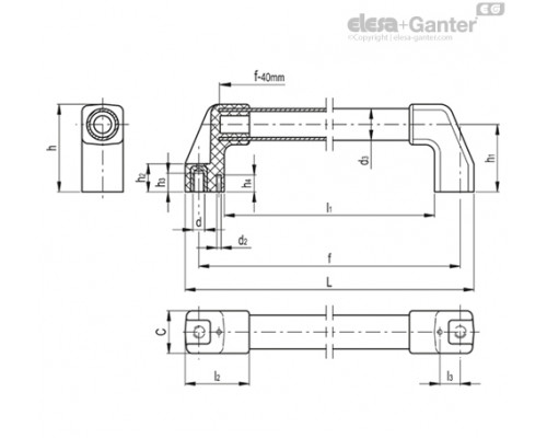 Трубчатая ручка M.1043/30-700-HEI (37786) ELESA+GANTER
