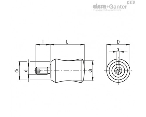 Вращающаяся ручка I.731/20+x-M5 (24991) ELESA+GANTER