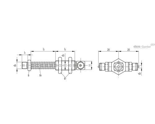 Крепление VPG-95-38-G1/8-M-T (VV.45506) ELESA+GANTER