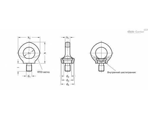 Рым-болт GN 581.5-M10 ELESA+GANTER