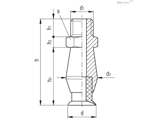 Вакуумная присоска VVH-07-M5-T-A (VV.52021) ELESA+GANTER