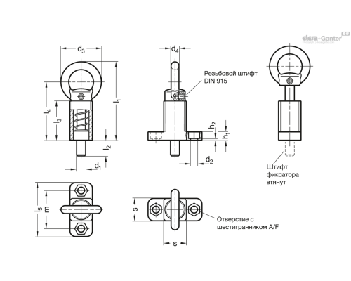 Штифт стопорный GN 722.5-14-20-A-SW ELESA+GANTER Штифт стопорный GN 722.5-14-20-A-SW ELESA+GANTER