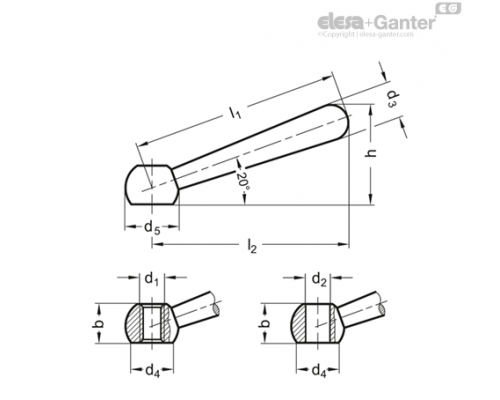 Рычаг зажимной DIN 99-63-M8-N-NI ELESA+GANTER