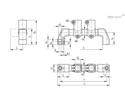 Зажим TCC-TS-30-PR-2-C9 (600910-C9) ELESA+GANTER