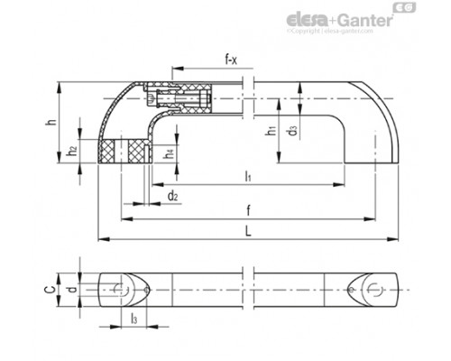 Трубчатая ручка ETH.28-400-EP-C1 (262155-C1) ELESA+GANTER