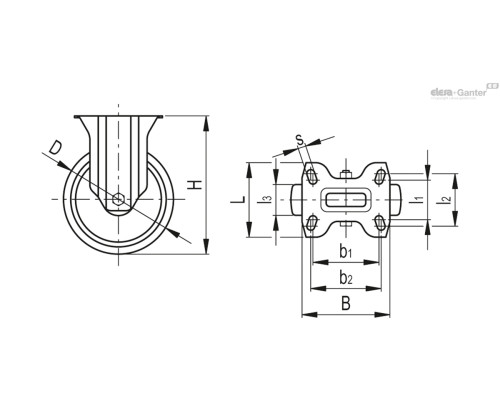 Колесико RE.FF-080-PBL-N (451151) ELESA+GANTER