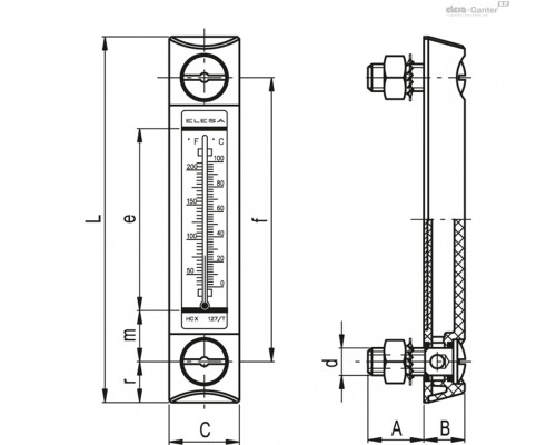Индикатор HCX.127/T-AR-VT-M10 (111360-R) ELESA+GANTER
