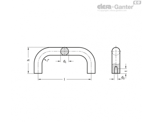 П-образная ручка GN 426-AL-20-350-WSA ELESA+GANTER