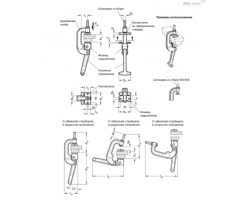 Крепёжная скоба GN 855-75-32-C2 ELESA+GANTER