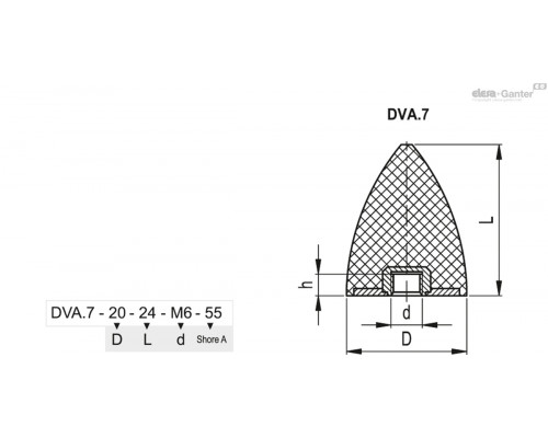 Виброгаситель DVA.7-20-15-M6-40 (416297) ELESA+GANTER