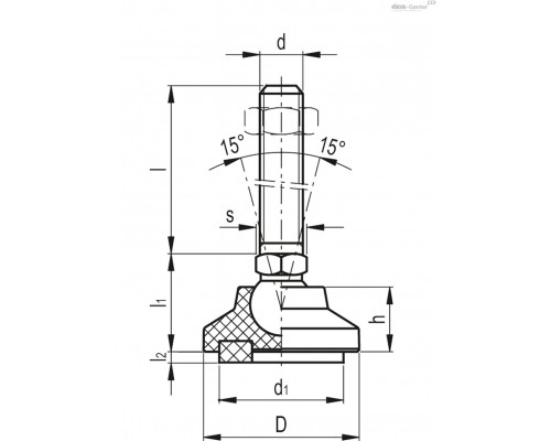 Регулируемая опора LS.VA-60-14-SST-M14x148 (355442) ELESA+GANTER