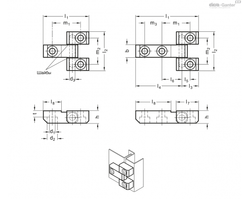 Петля GN 129.3-91-55-A-ST ELESA+GANTER