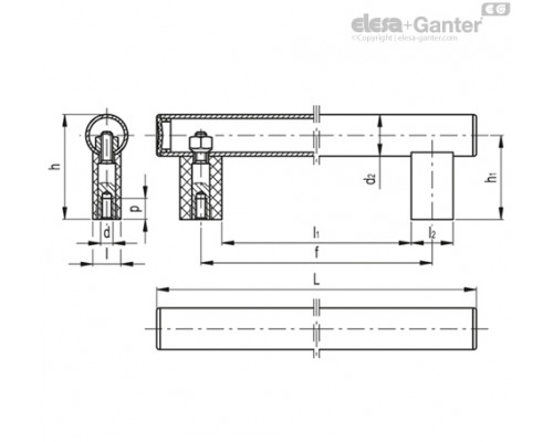 Трубчатая ручка M.1066 BM/30-500 CLEAN (151521) ELESA+GANTER