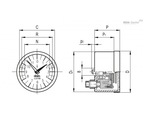 Индикатор PA01-0015-D (CE.24141-A) ELESA+GANTER