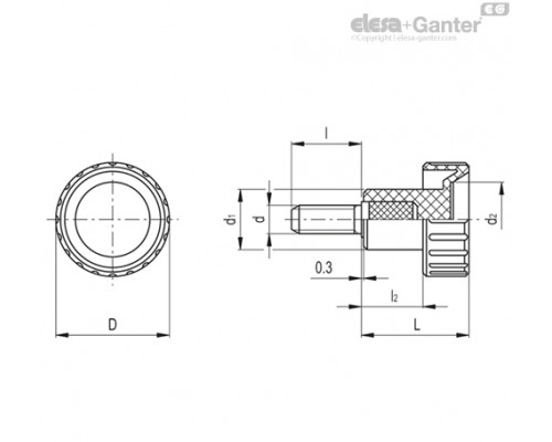 Ручка с рифлением BTL.20 p-M6x16 (6411) ELESA+GANTER
