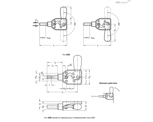 Зажим GN 840-50-ASD ELESA+GANTER