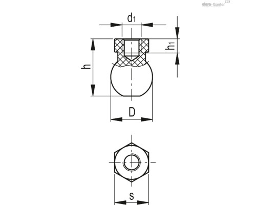 Шариковое соединение SJF-24-M10 (300021) ELESA+GANTER