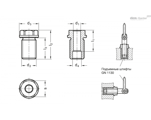 Удерживающая втулка GN 1132-8-10-M16x1,5-A ELESA+GANTER