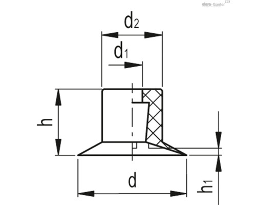 Вакуумная присоска VVA-17-N (VV.45004) ELESA+GANTER