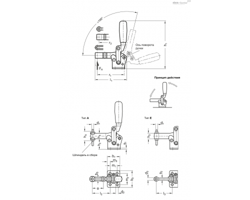 Прижим GN 810.10-220-A ELESA+GANTER