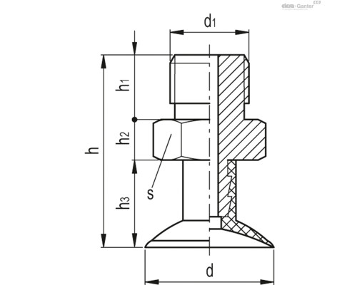 Вакуумная присоска VVH-20-G1/8-T-N (VV.52060) ELESA+GANTER
