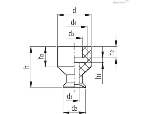 Вакуумная присоска VVA-07-S (VV.45001) ELESA+GANTER
