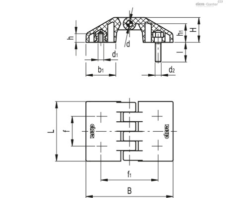 Петля CFE.40 B-M4-p-M4x18 (423241) ELESA+GANTER