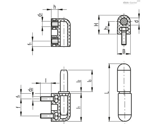 Петля CFN.65 p-M5x12-B-M5 (426141) ELESA+GANTER