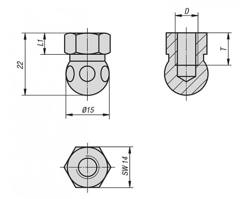 Головки шаровые K0422.081 Kipp